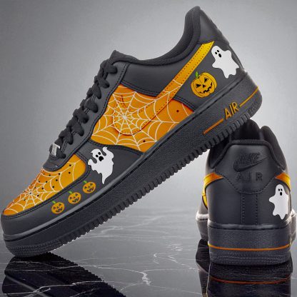 Halloween Ghost Pumpkin Hand Painted Sneakers - Image 2