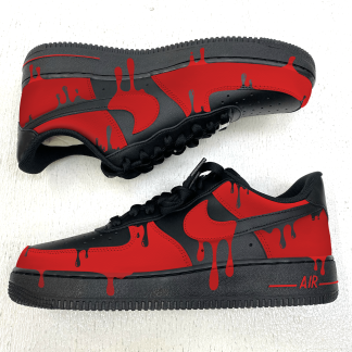 Red Drip Hand Painted Sneakers